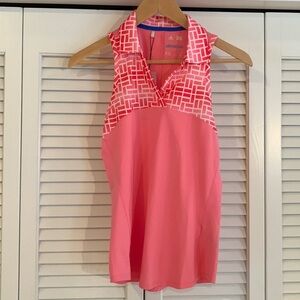 Adidas Golf Climacool Pink Patterned Pure Motion Tank Polo Top NWT Size XS